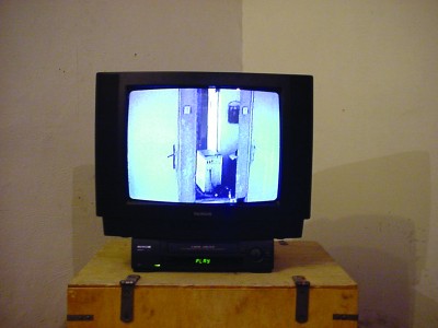 Part of the video installation Pay Per View in Gallery NoD, Prague, 2001