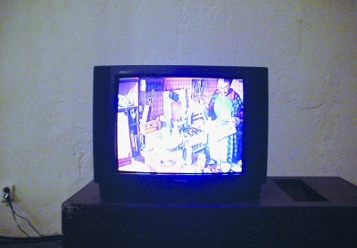 Part of the video installation Pay Per View in Gallery NoD, Prague, 2001